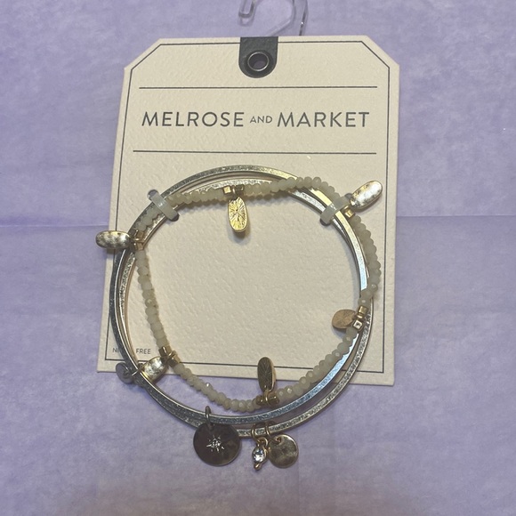 NWT Bangle Bracelets 2 Solid & 1
Stretch, 4 Charms, Nickel Free for Nordstrom - Picture 1 of 6